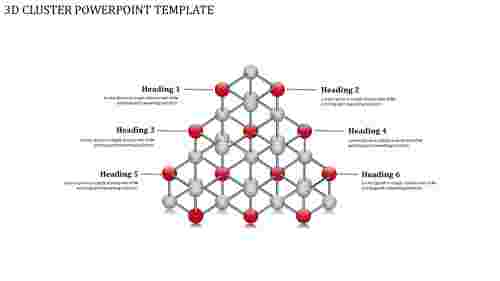 3D CLUSTER POWERPOINT TEMPLATE-Red